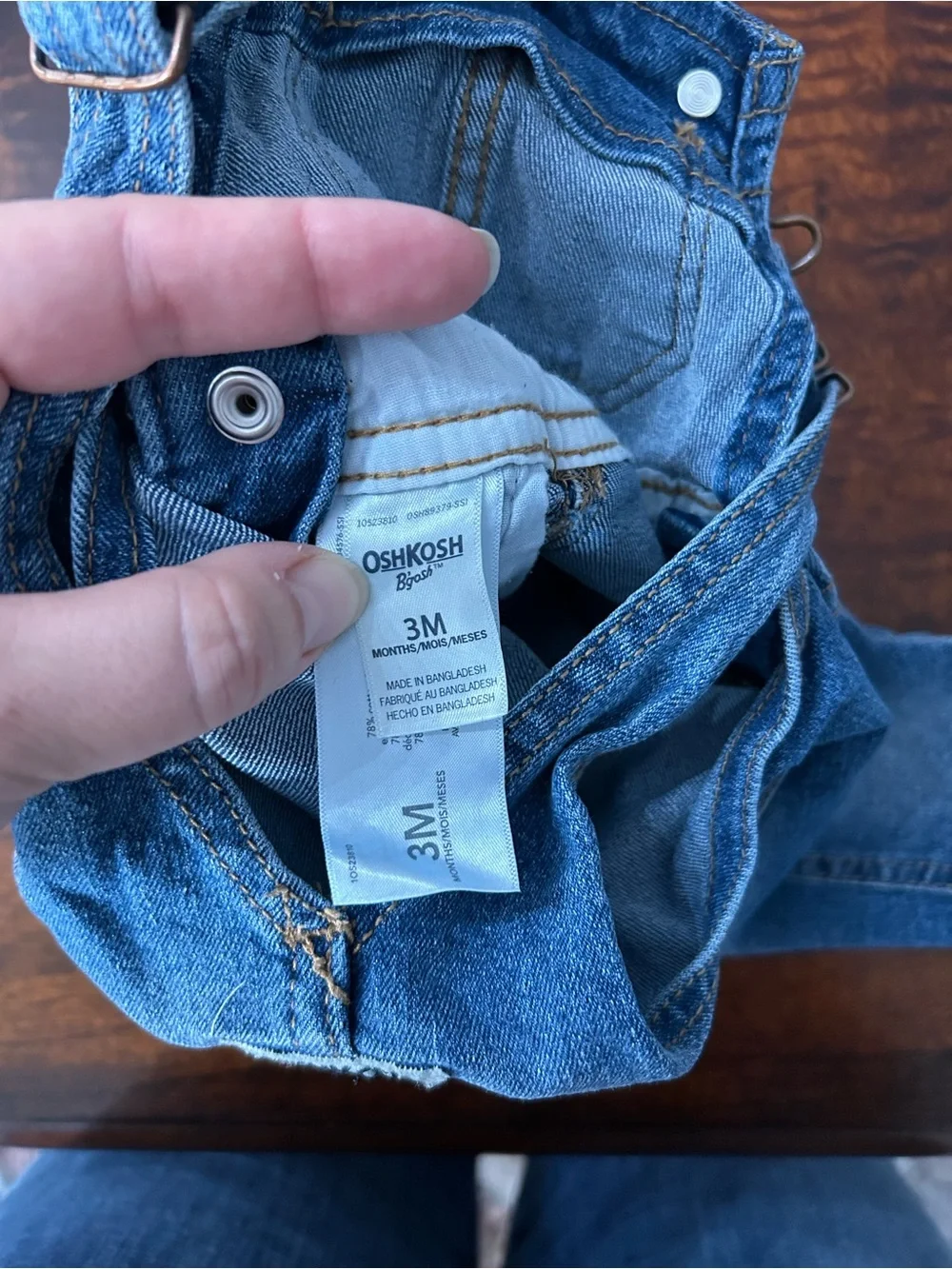 OshKosh B'gosh Girls Denim Overalls with Floral Embroidery 3 months